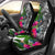 Palau Car Seat Covers White - Turtle Plumeria Banana Leaf Crest Universal Fit White - Polynesian Pride