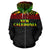 New Caledonia Polynesian All Over Zip up Hoodie Horizontal Reggae Style - Polynesian Pride