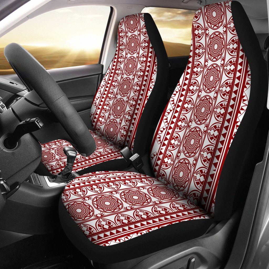 Polynesian Car Seat Cover - Polynesian Tattoo 33 Universal Fit Red - Polynesian Pride