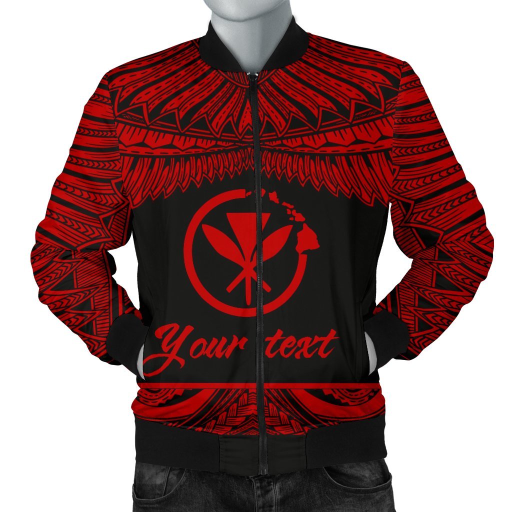 Hawaii Polynesian Custom Personalised Men's Bomber Jacket - Hawaii Pride Red Version Red - Polynesian Pride