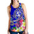 Tonga Women's Racerback Tank - Turtle Plumeria (Blue) - Polynesian Pride