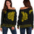 Hibiscus Women Off Shoulder Sweater K2 Gold - Polynesian Pride