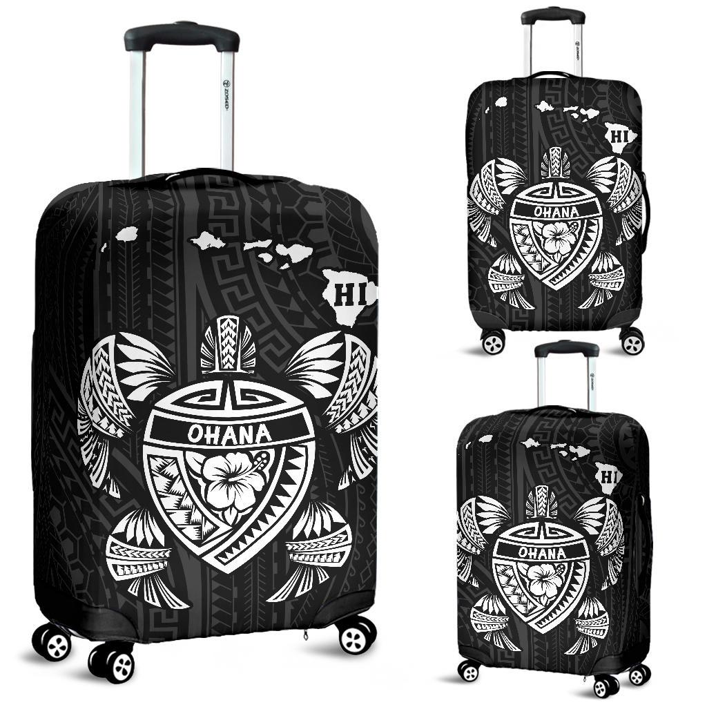 Hawaii Kakau Polynesian Turtle Map Luggage Covers - White White - Polynesian Pride