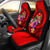 Fiji Polynesian Car Seat Covers - Floral With Seal Red Universal Fit Red - Polynesian Pride