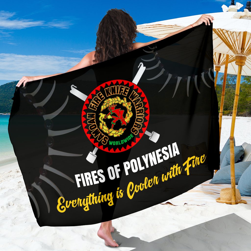 Fire Of Polynesia Sarong - Everything is Cooler with Fire Red Logo Sarong - Fire - Polynesian Pride