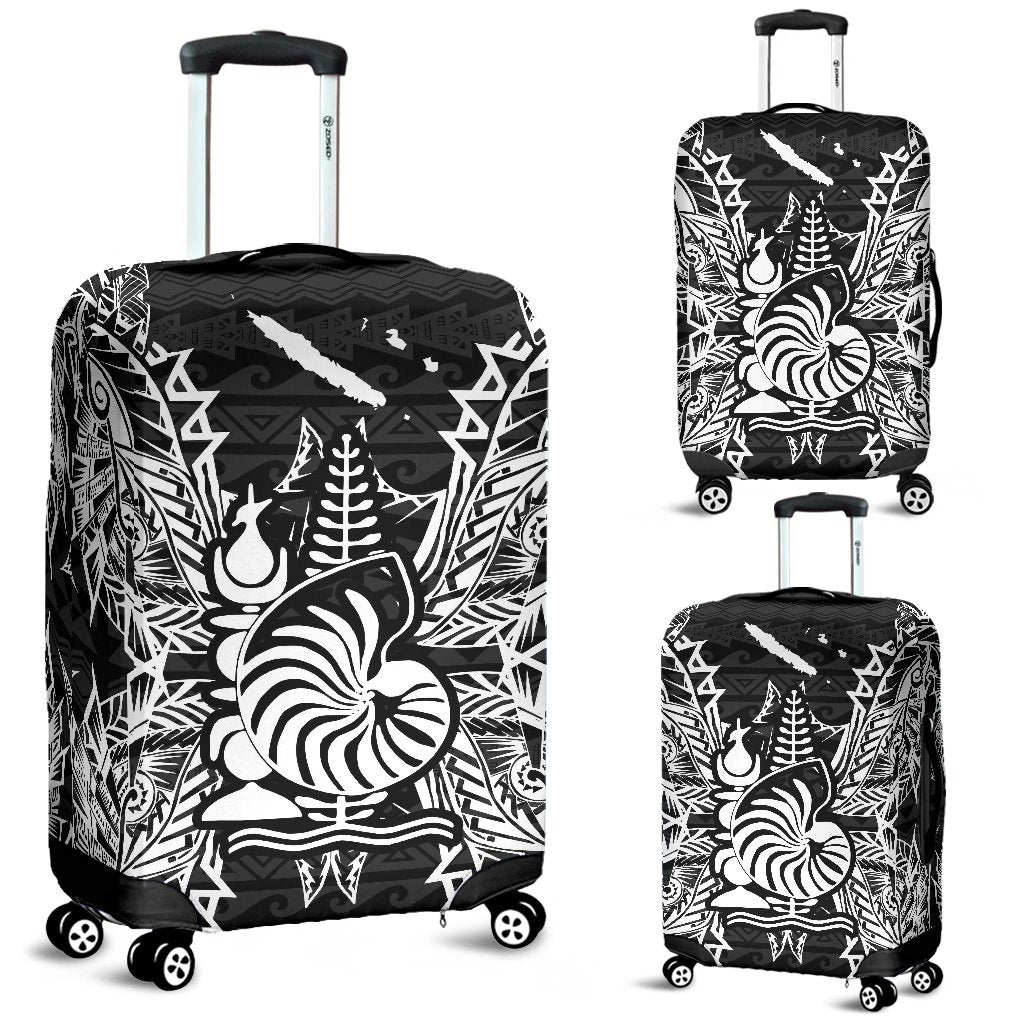 New Caledonia Polynesian Luggage Covers Map Black Black - Polynesian Pride