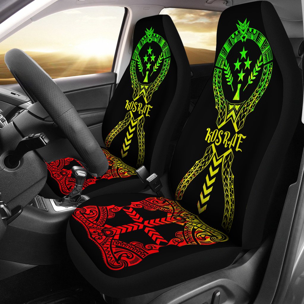 Kosrae Car Seat Covers - Micronesian Tribal Reggae Universal Fit Art - Polynesian Pride