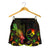 Yap Polynesian Women's Shorts - Turtle With Blooming Hibiscus Reggae - Polynesian Pride