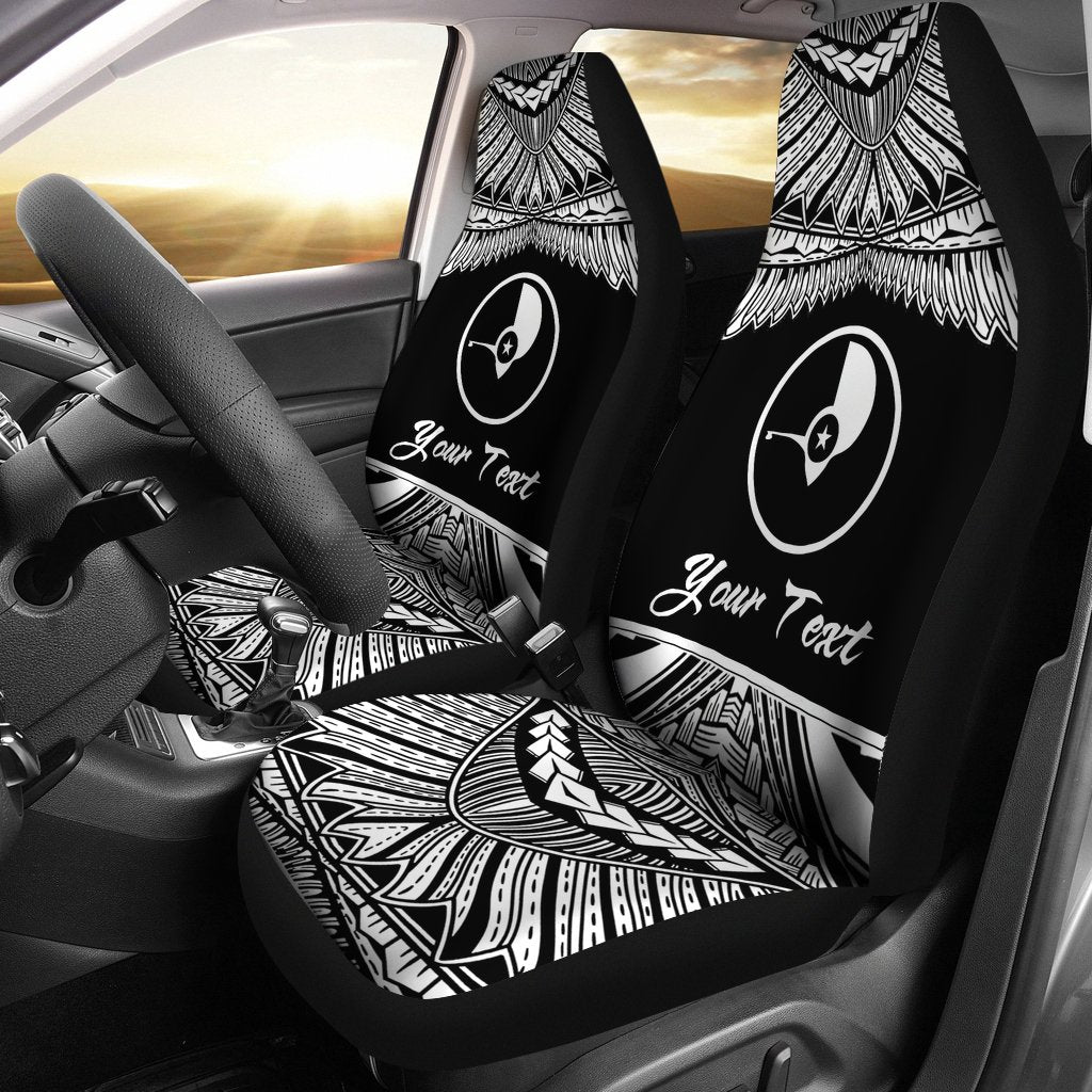 Yap Polynesian Custom Personalised Car Seat Covers - Pride White Version Universal Fit White - Polynesian Pride