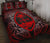 Guam Polynesian Quilt Bed Set - Red Hibiscus Coat Of Arms Red - Polynesian Pride