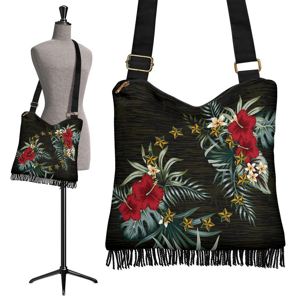 Cook Islands Hibiscus Crossbody Boho Handbag No Crossbody Boho Handbag - 1 One Size - Polynesian Pride