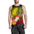 Tahiti Custom Personalised Men's Tank Top - Humpback Whale with Tropical Flowers (Yellow) - Polynesian Pride