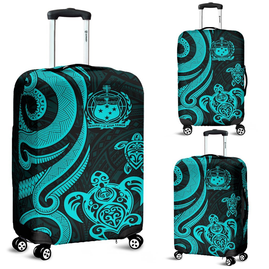 Samoa Polynesian Luggage Covers - Turquoise Tentacle Turtle Turquoise - Polynesian Pride