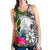 Yap Custom Personalised Women's Racerback Tank White - Turtle Plumeria Banana Leaf - Polynesian Pride