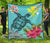 Hawaii Kanaka Turtle Hibiscus Plumeria Tropical Style - Premium Quilt AH Blue - Polynesian Pride