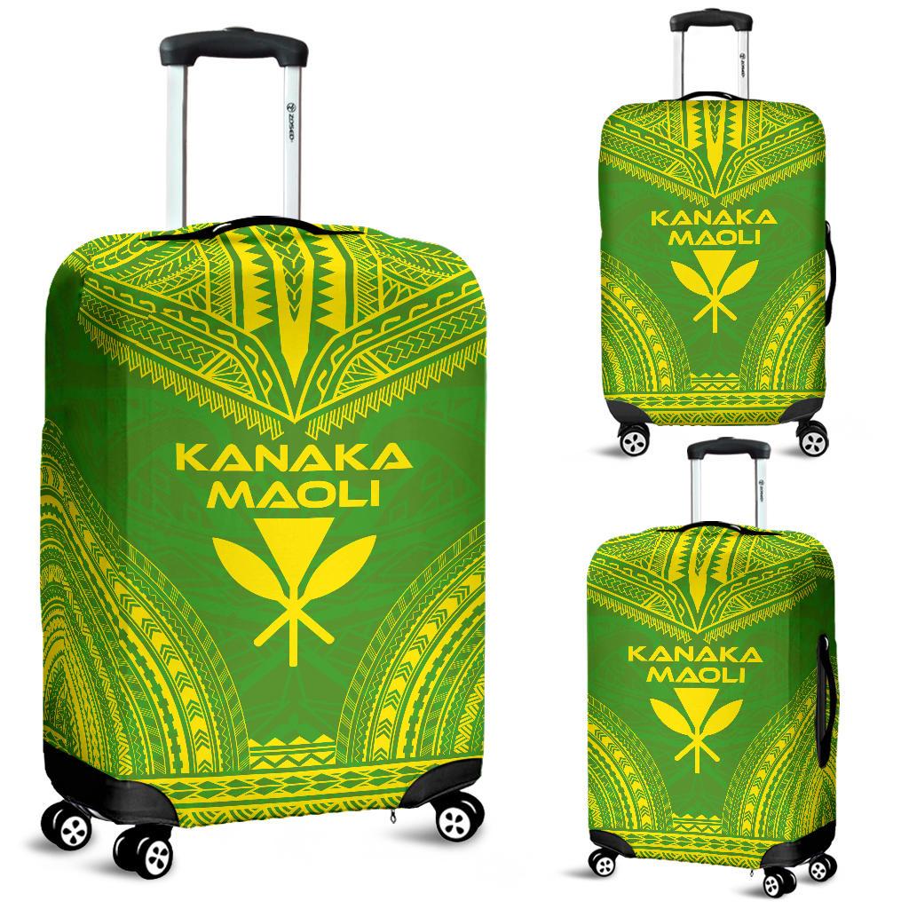 Kanaka Maoli Flag Polynesian Chief Luggage Cover Green - Polynesian Pride