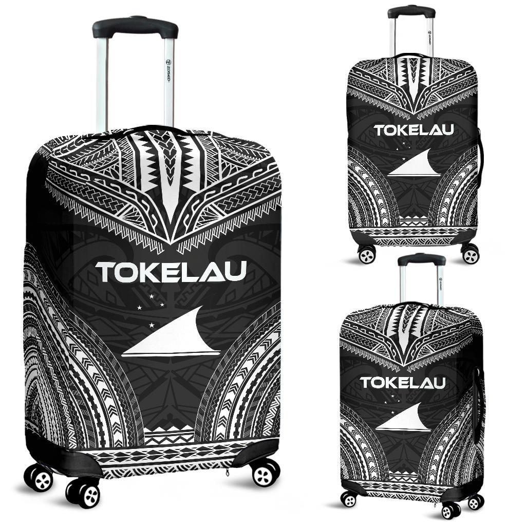 Tokelau Polynesian Chief Luggage Cover - Black Version Black - Polynesian Pride