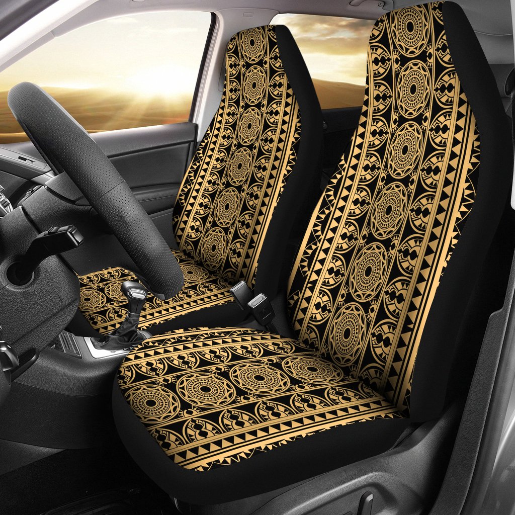 Polynesian Car Seat Cover - Polynesian Tattoo 35 Universal Fit Gold - Polynesian Pride