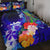 Cook Islands Quilt Bed Set - Humpback Whale with Tropical Flowers (Blue) Blue - Polynesian Pride