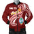 Guam Personalised Men's Bomber Jacket - Guam Seal Polynesian Patterns Plumeria (Red) Red - Polynesian Pride