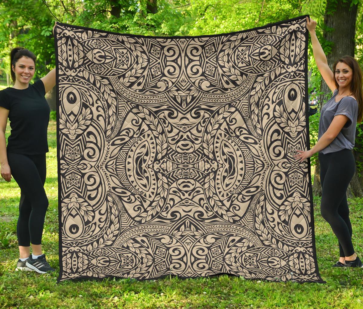 Polynesian Premium Quilt Royal White - Polynesian Pride