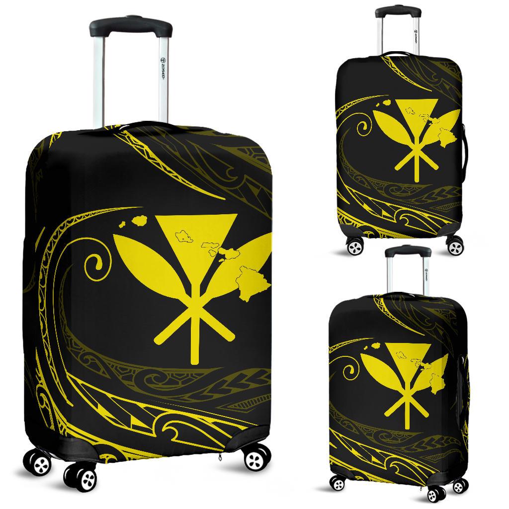 Kanaka Luggage Covers - Yellow - Frida Style Black - Polynesian Pride