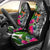 Fiji Custom Personalised Car Seat Covers White - Turtle Plumeria Banana Leaf Crest Universal Fit White - Polynesian Pride