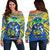 Solomon Islands Off Shoulder Sweater Simple Coat Of Arms Rugby Blue - Polynesian Pride