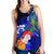 Marshall Islands Women's Racerback Tank - Humpback Whale with Tropical Flowers (Blue) - Polynesian Pride