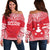 Austral Islands Flag Polynesian Chief Women's Off Shoulder Sweater Red - Polynesian Pride