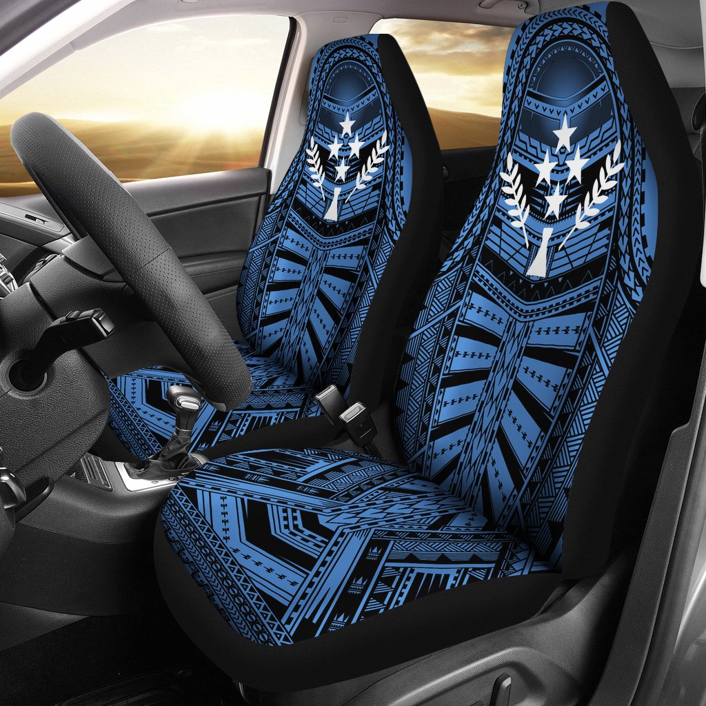 Kosrae Car Seat Covers - Kosrae Flag Micronesian Multiple Universal Fit Blue - Polynesian Pride