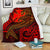 Polynesian Wallis and Futuna Premium Blanket - Red Shark Polynesian Tattoo White - Polynesian Pride