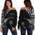 Chuuk Women's Off Shoulder Sweater - Micronesian Pattern Flash Black Black - Polynesian Pride