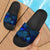 Kosrae Slide Sandals - Turtle Hibiscus Pattern Blue Black - Polynesian Pride