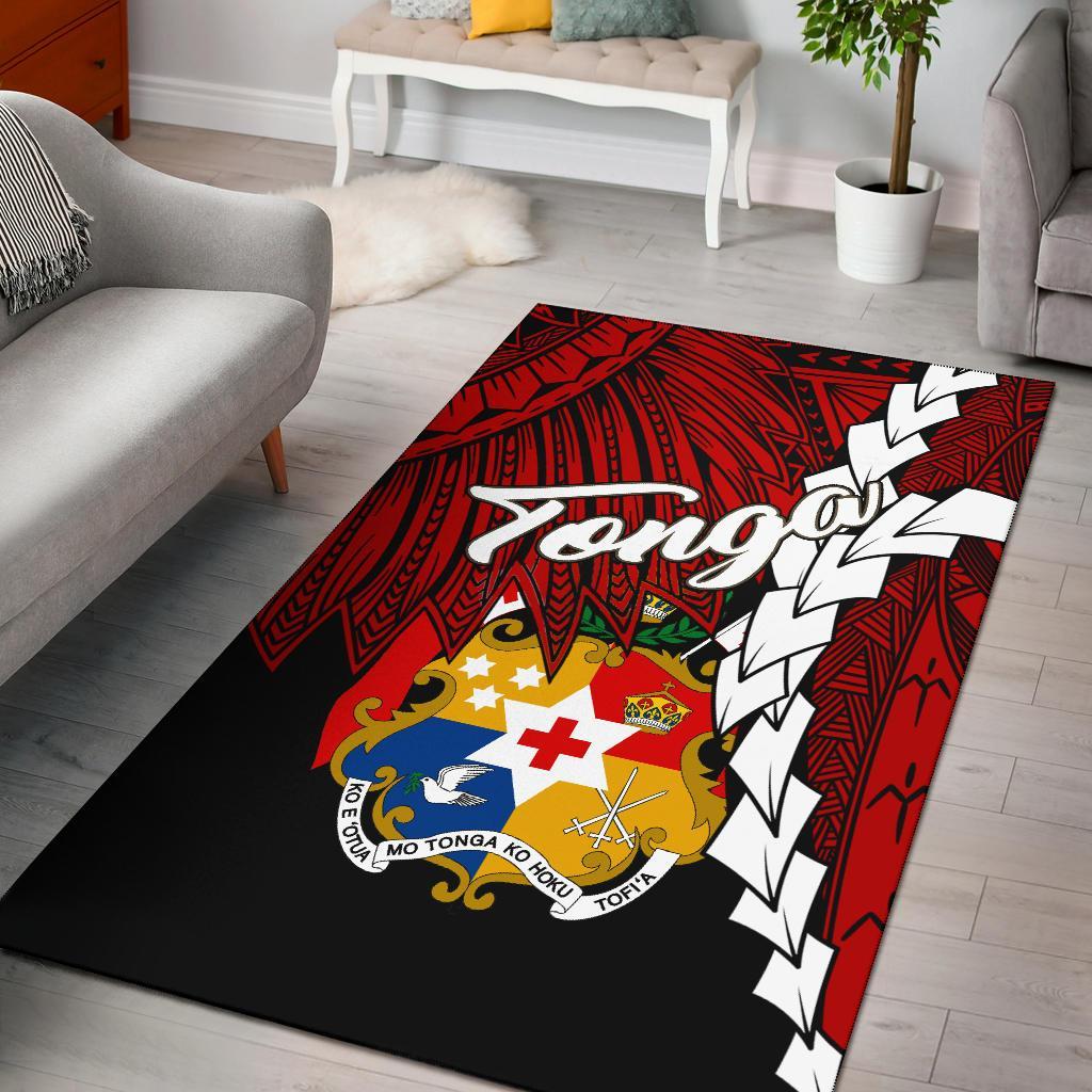 Tonga Polynesian Are Rug - Tribal Wave Tattoo Flag Color Red - Polynesian Pride