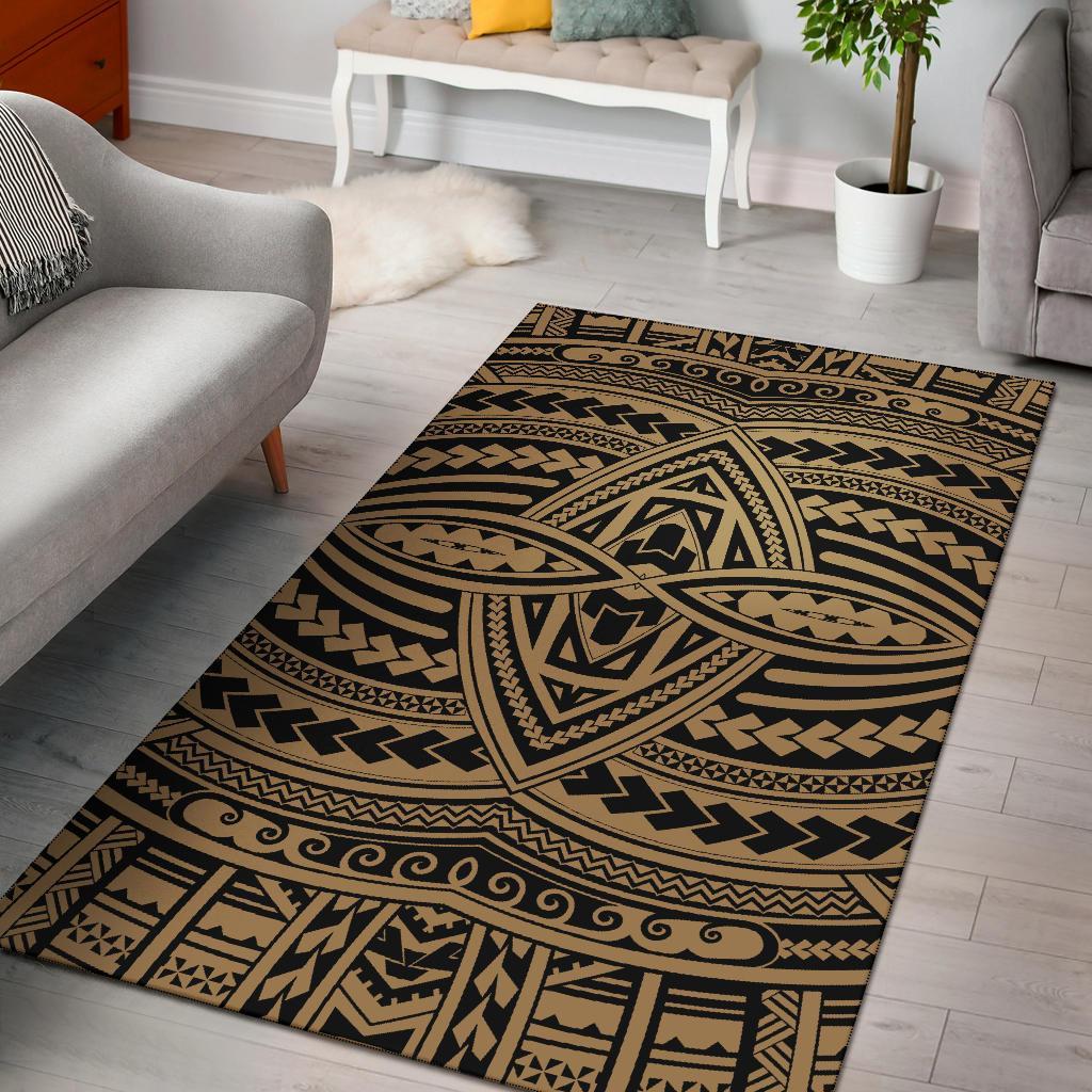 Hawaii Area Rug Polynesian Seamless AH Rug Gold - Polynesian Pride