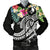 YAP Polynesian Men's Bomber Jacket - Summer Plumeria (Black) Black - Polynesian Pride