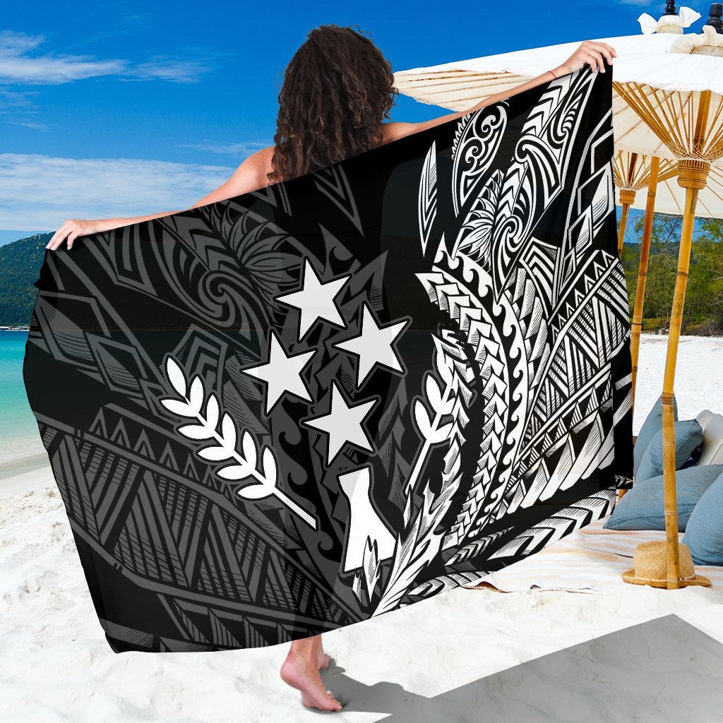 Kosrae State Sarong - Wings Style Sarong - Kosrae State One Size Black - Polynesian Pride