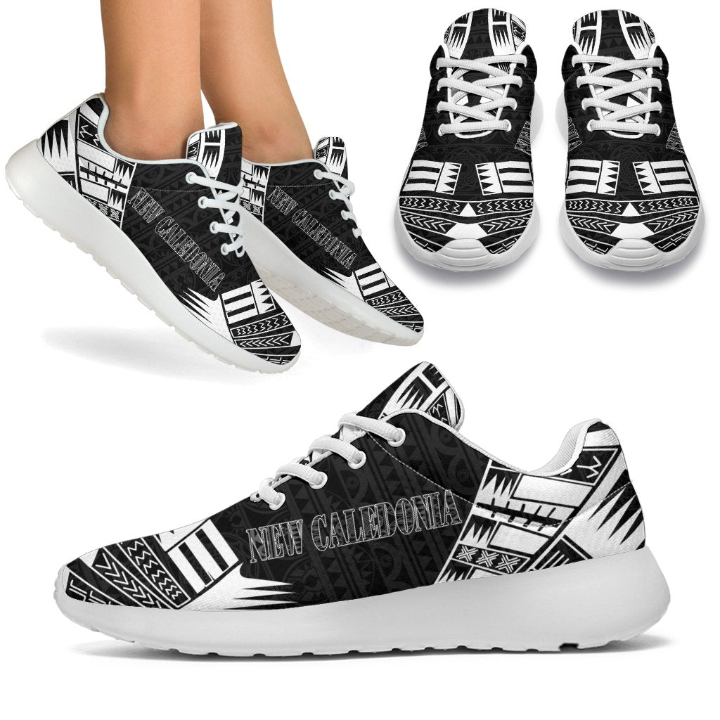 New Caledonia Sport Sneakers - Polynesian Tattoo Black White - Polynesian Pride