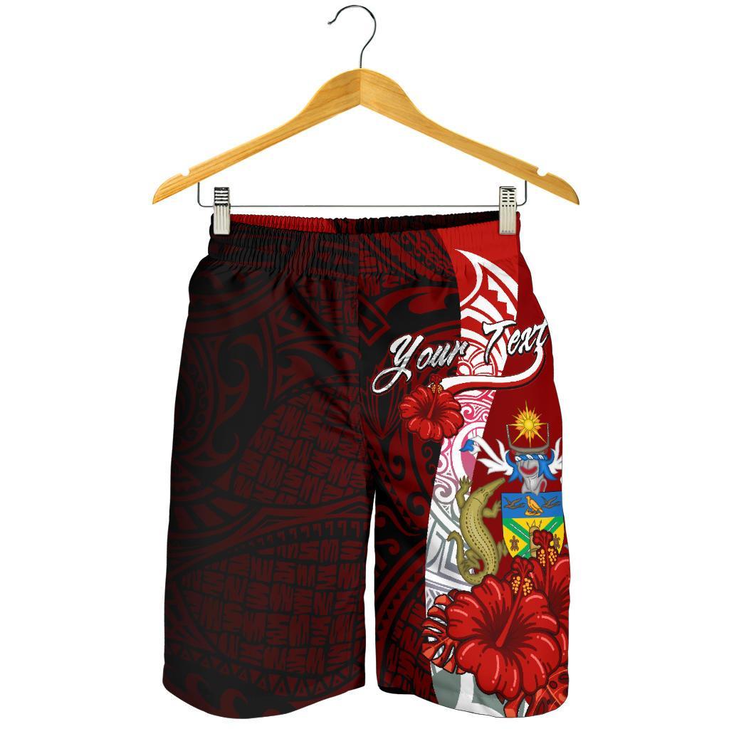 Solomon Islands Polynesian Custom Personalised Men's Shorts - Coat Of Arm With Hibiscus - Polynesian Pride