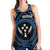 Kosrae Women's Racerback Tank - Kosrae Flag In Polynesian Tattoo Style (Blue) - Polynesian Pride