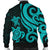 Fiji Polynesian Men Bomber Jacket - Turquoise Tentacle Turtle Crest - Polynesian Pride