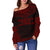 Papua New Guinea Polynesian Chief Women's Off Shoulder Sweater - Red Version - Polynesian Pride