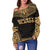 Society Islands Polynesian Chief Women's Off Shoulder Sweater - Gold Version - Polynesian Pride