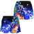 Yap Women's Shorts - Humpback Whale with Tropical Flowers (Blue) - Polynesian Pride