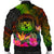 Polynesian Hawaii Polynesian Men's Bomber Jacket - Hibiscus and Banana Leaves - Polynesian Pride