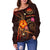 Federated States of Micronesia Polynesian Personalised Off Shoulder Sweater - Legend of FSM (Red) - Polynesian Pride