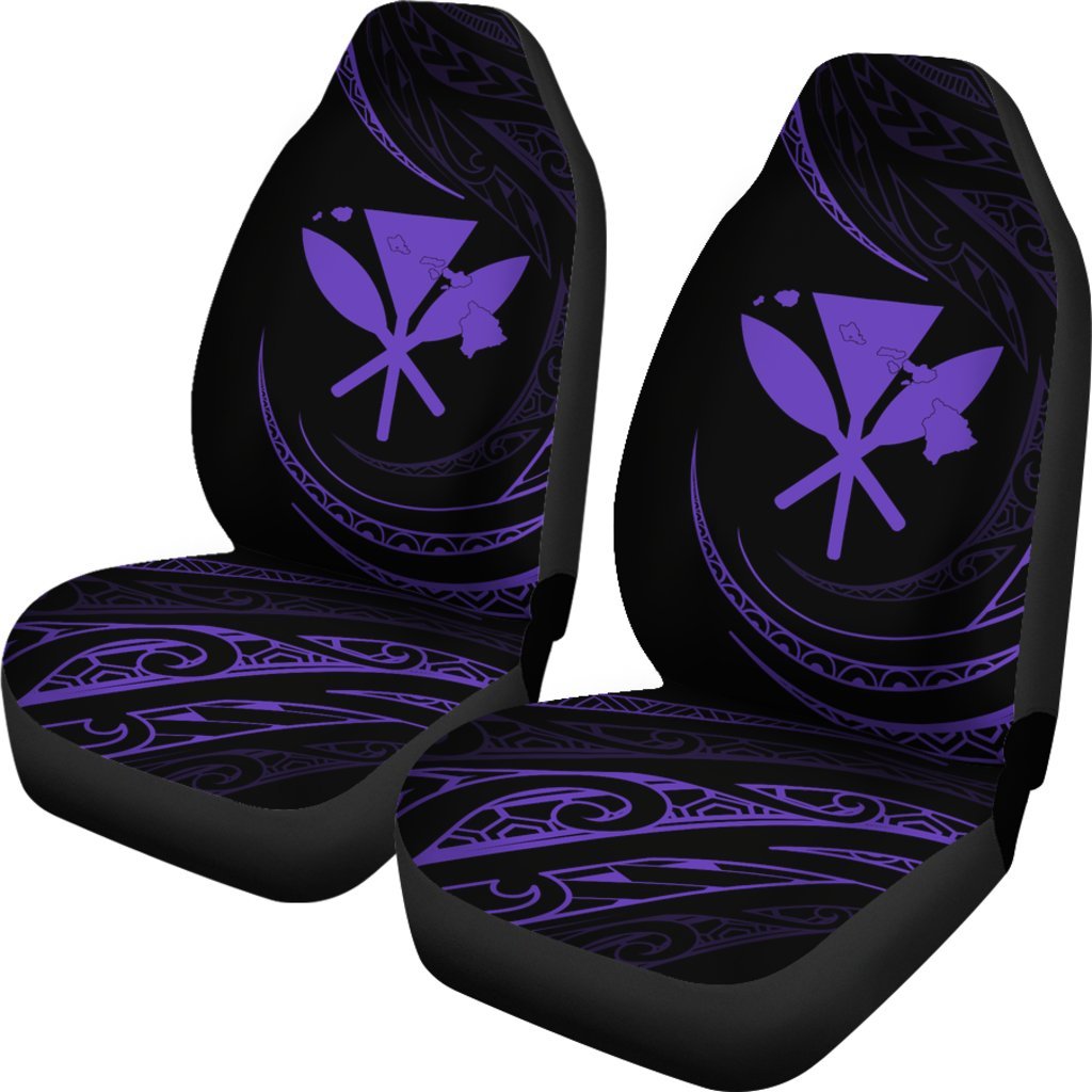 Kanaka Car Seat Covers - Purple - Frida Style Universal Fit Black - Polynesian Pride