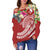 YAP Polynesian Women's Off Shoulder - Summer Plumeria (red) - Polynesian Pride