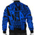 (Custom Personalised) Polynesian Guinea Men's Bomber Jacket - Moana Maui Tattoo With Coat Of Arm Guinea Blue - Polynesian Pride